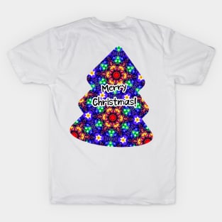 Sparkling Christmas tree pattern. T-Shirt